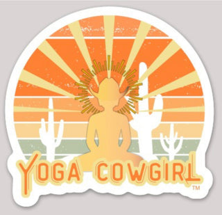 Sunset Cowgirl Sticker